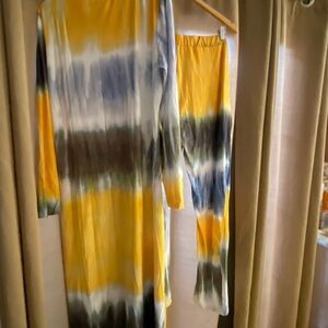Yellow and Blue Tie-Dye Lounge Set